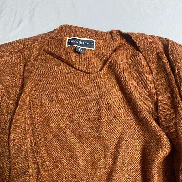 Karen Scott Women's Tan Cable Knit Cardigan Sweater - Picture 6 of 12